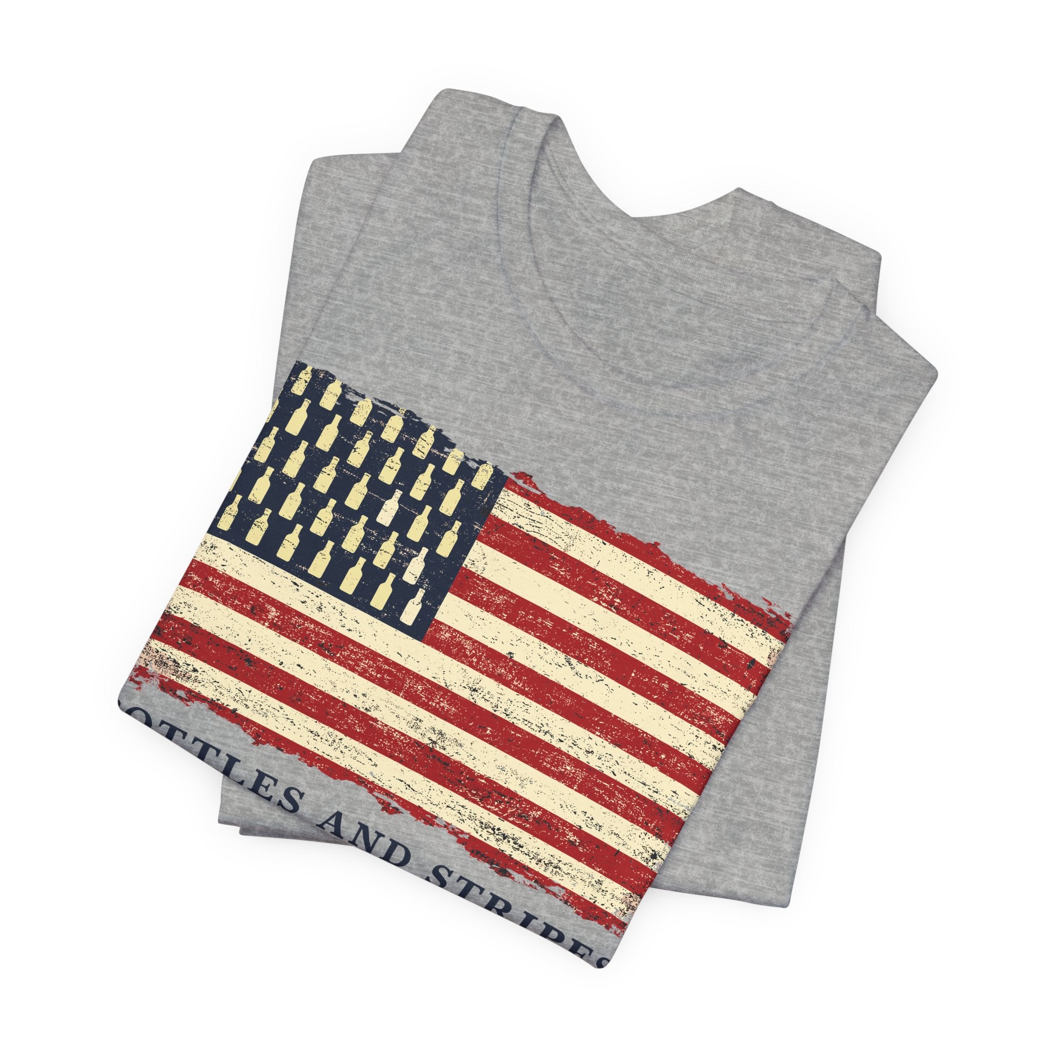 Bottles & Stripes American Flag Premium CrewneckTee