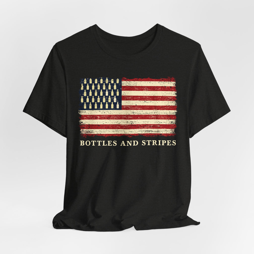 Bottles & Stripes American Flag Premium CrewneckTee