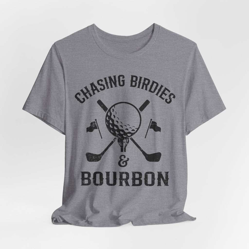 Chasing Birdies & Bourbon Golf Badge Premium Tee