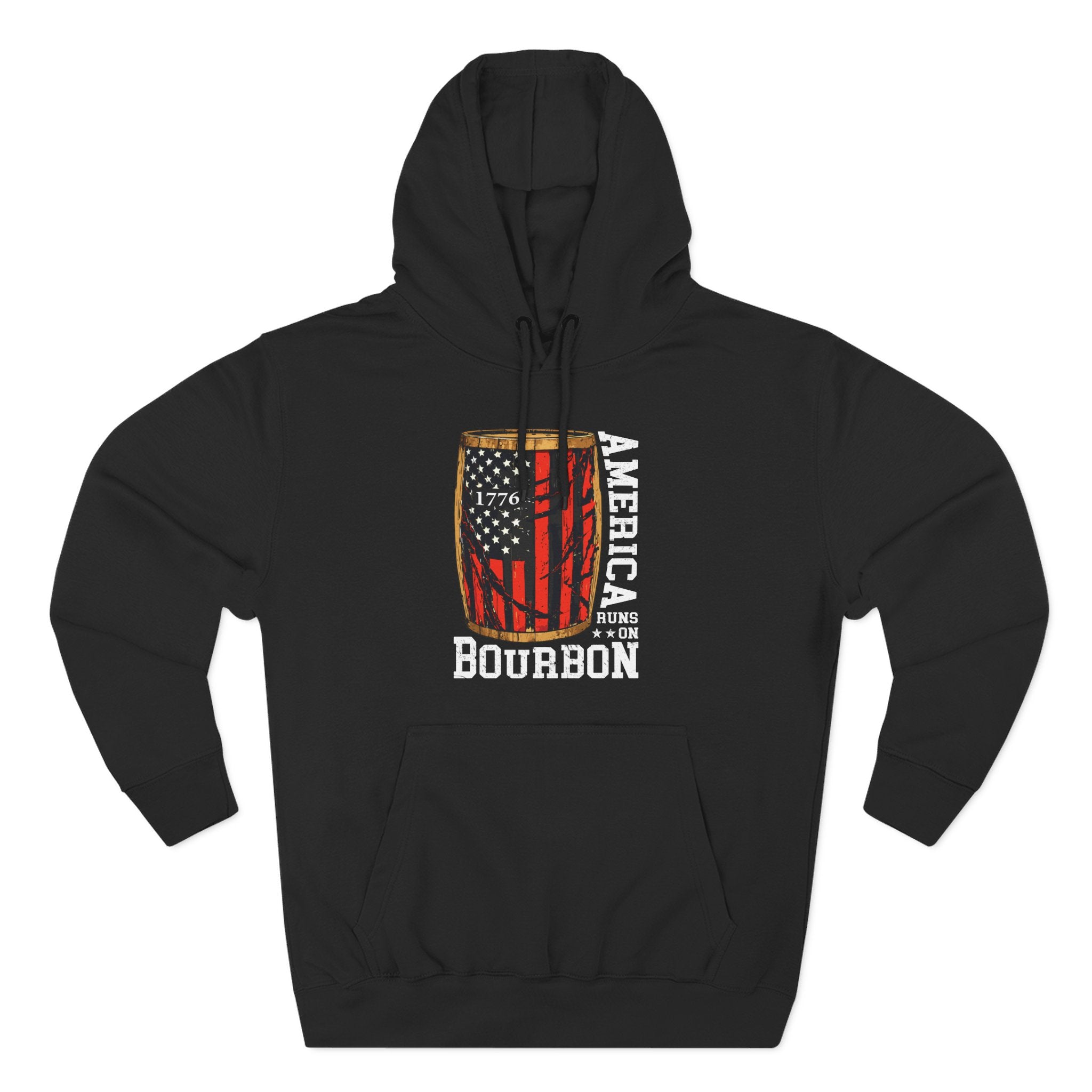 America Runs On Bourbon  1776 Premium Hoodie