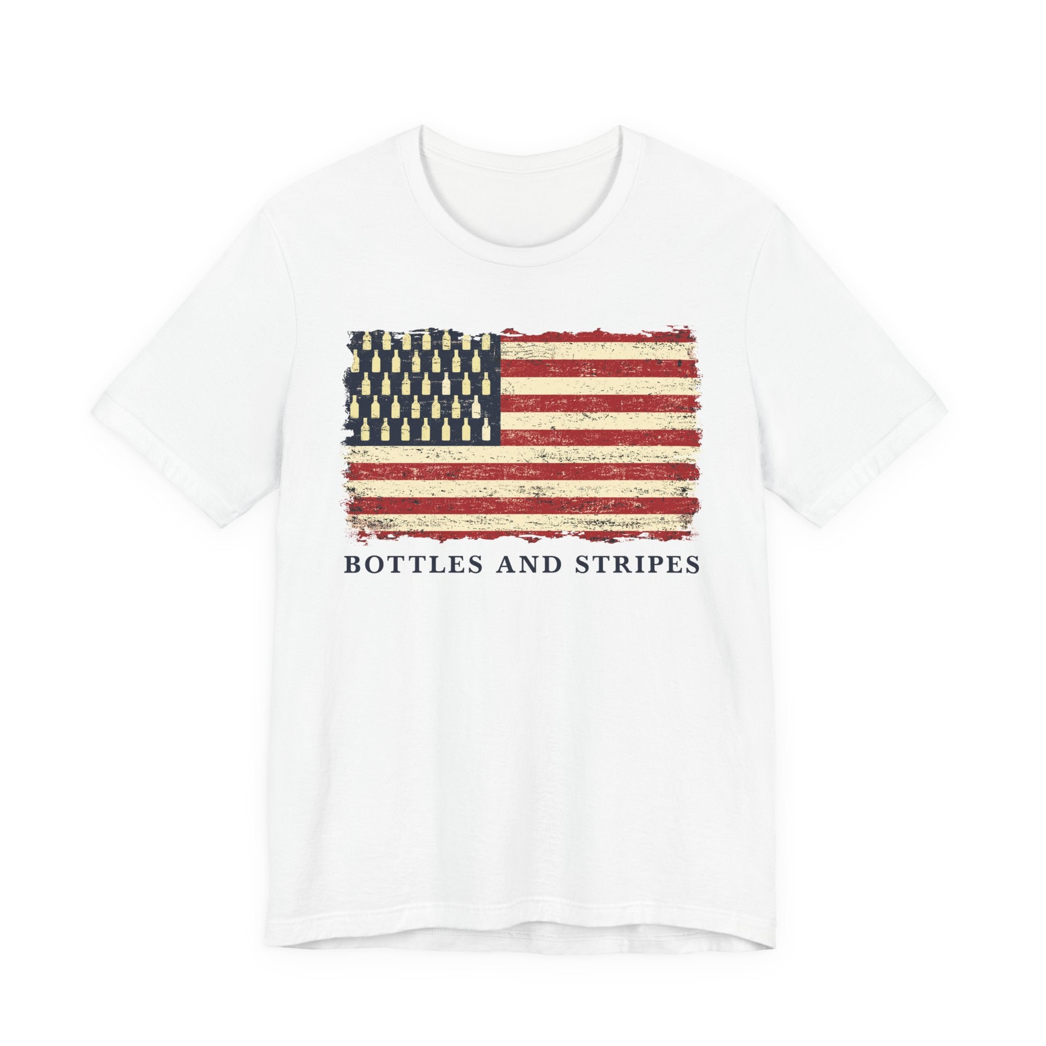 Bottles & Stripes American Flag Premium CrewneckTee