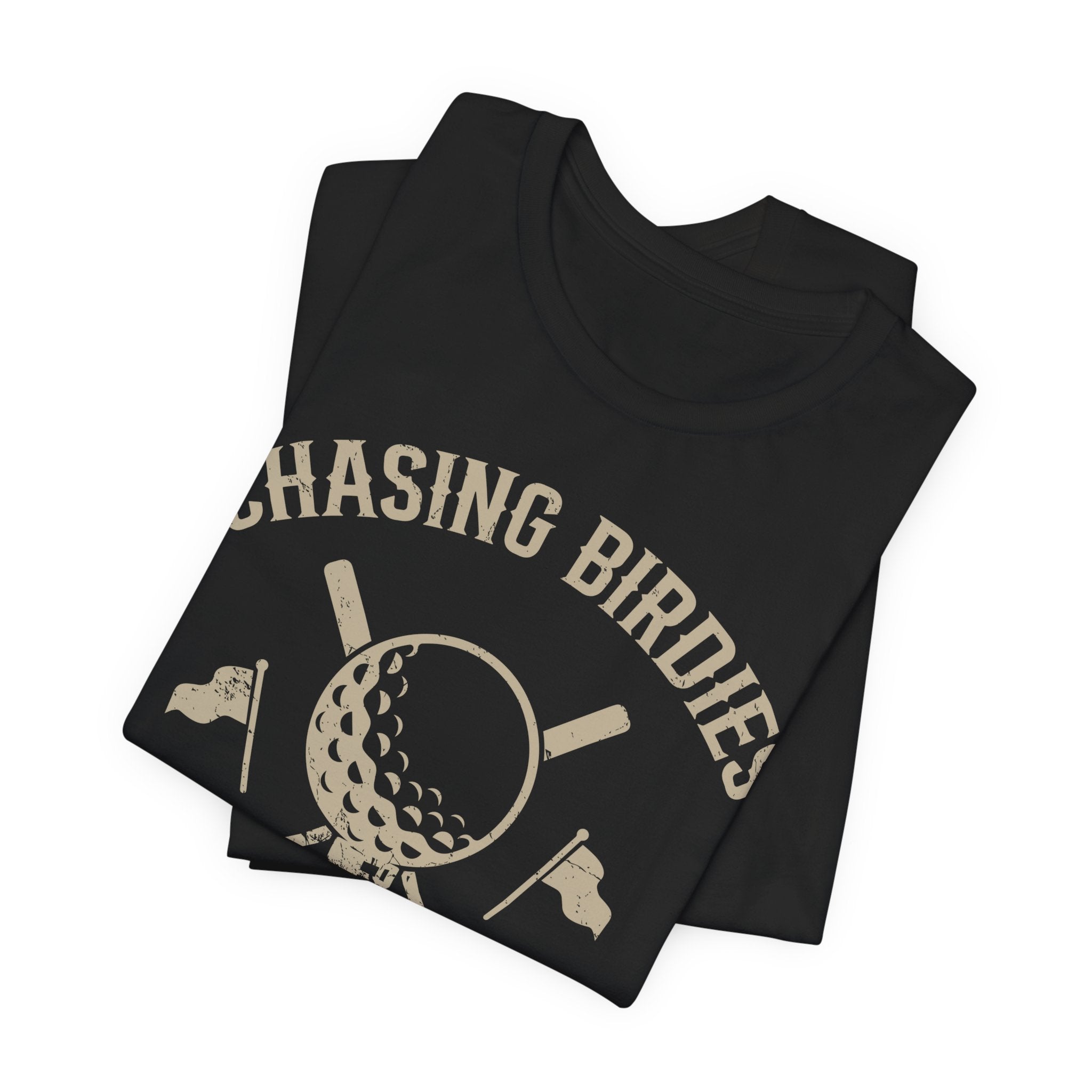 Chasing Birdies & Bourbon Golf Badge Premium Tee