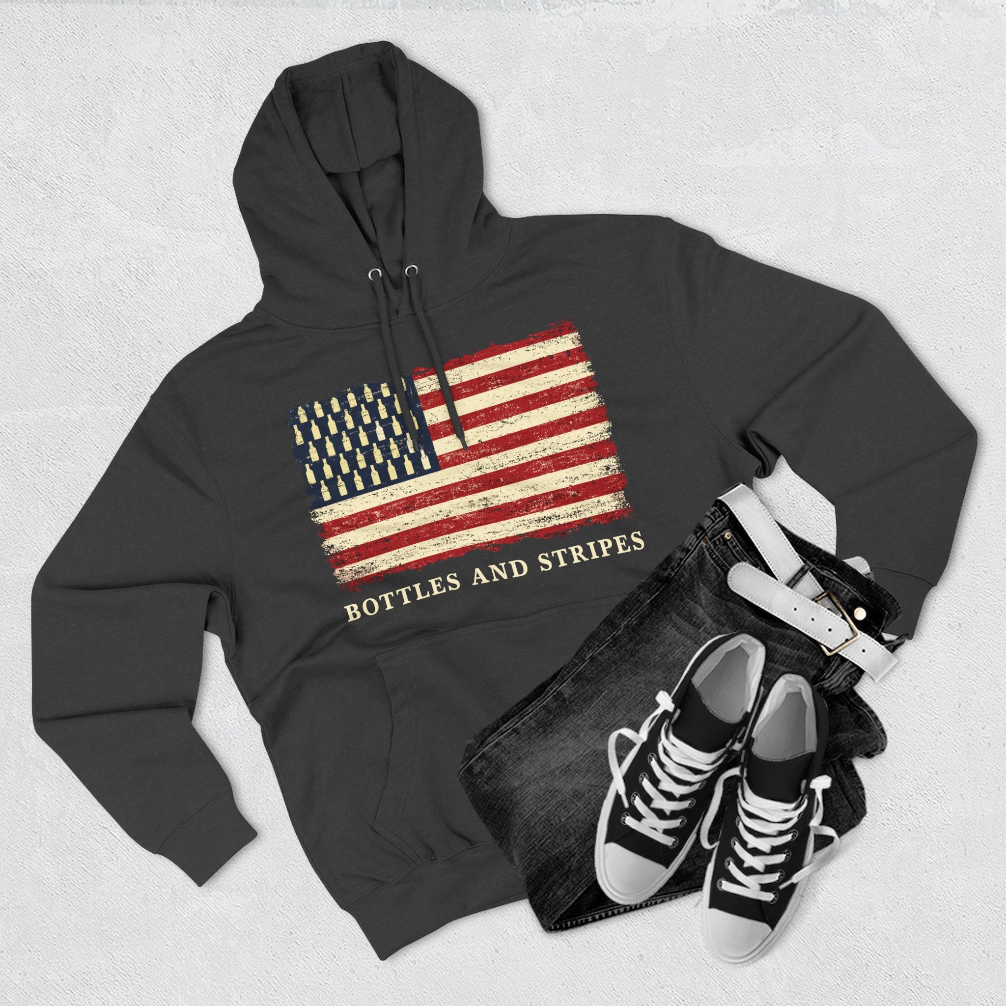 Bottles & Stripes American Flag Premium Hoodie