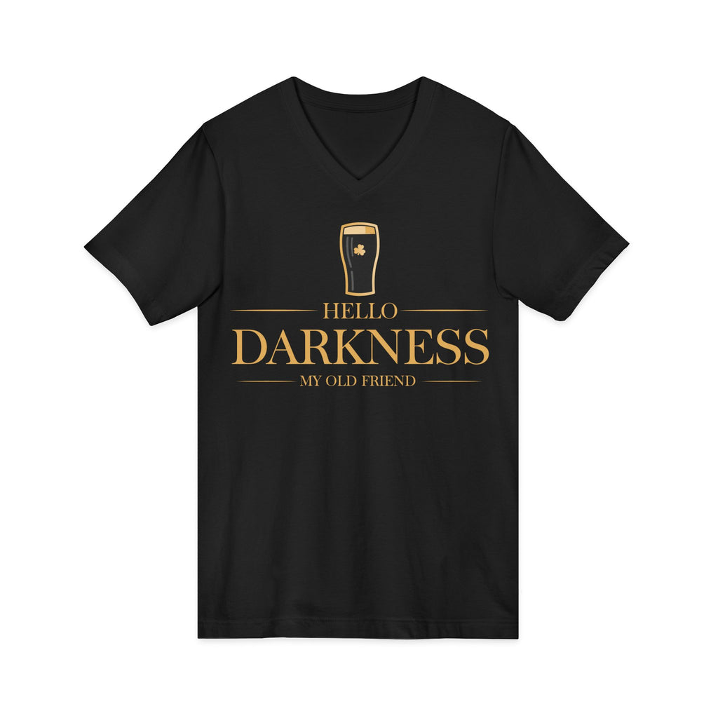 Hello Darkness V-Neck Gold Premium Tee Shirt