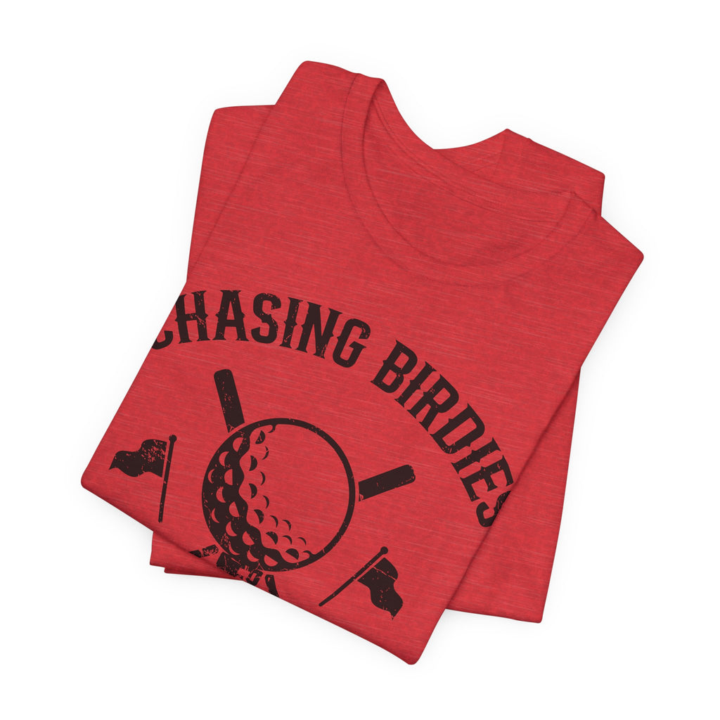 Chasing Birdies & Bourbon Golf Badge Premium Tee