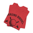 Chasing Birdies & Bourbon Golf Badge Premium Tee