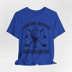Chasing Birdies & Bourbon Golf Badge Premium Tee