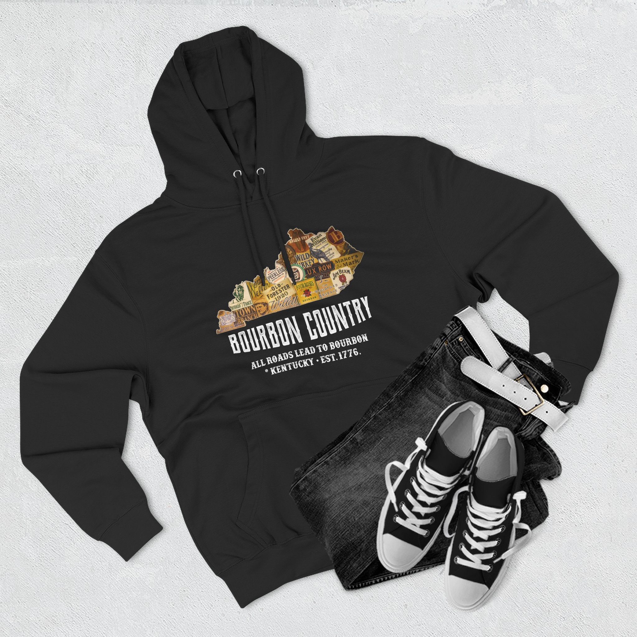 Bourbon Country - All Roads Lead to Bourbon Premium Hoodie