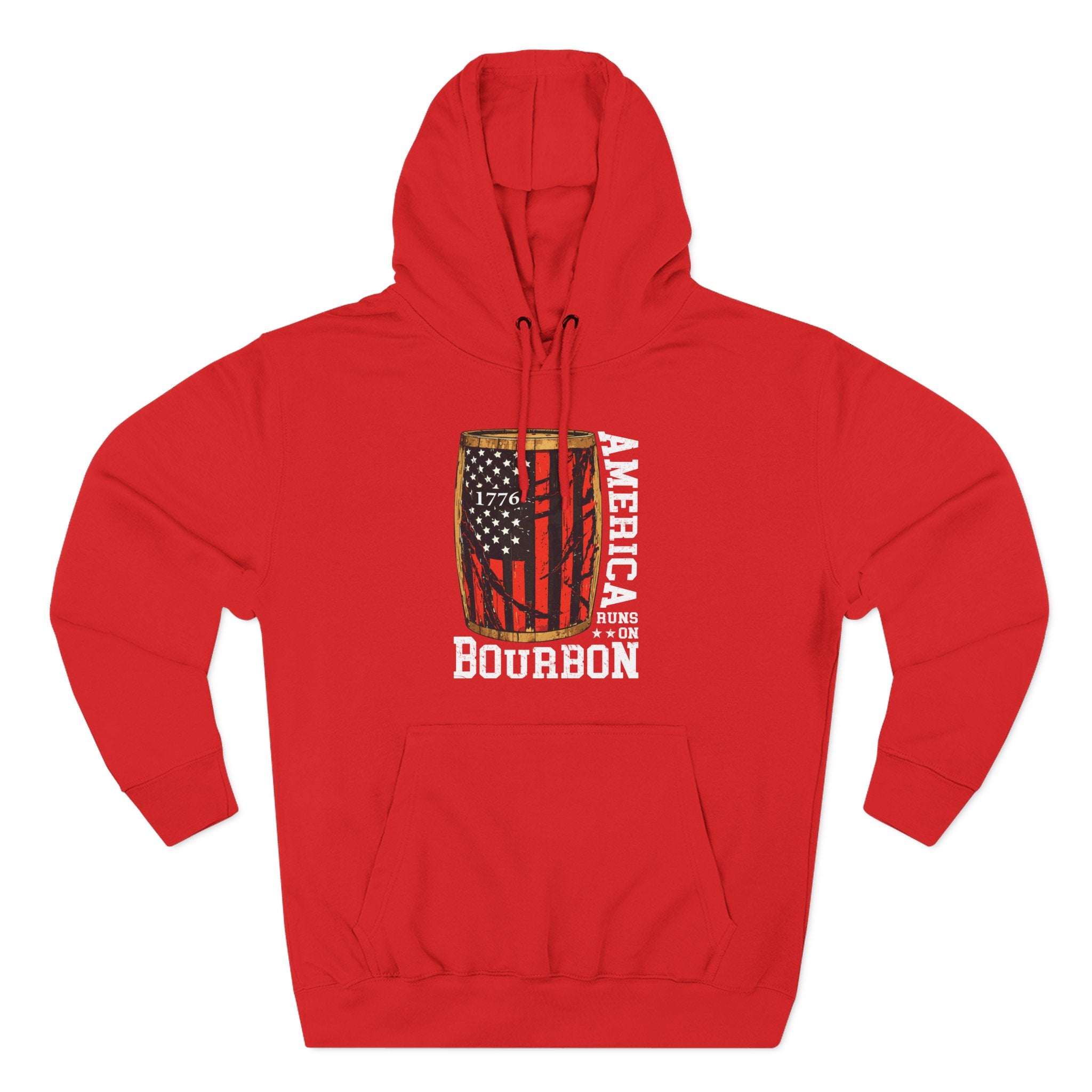 America Runs On Bourbon  1776 Premium Hoodie