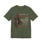 Green t-shirt with a graphic of a cowboy and text on a white background