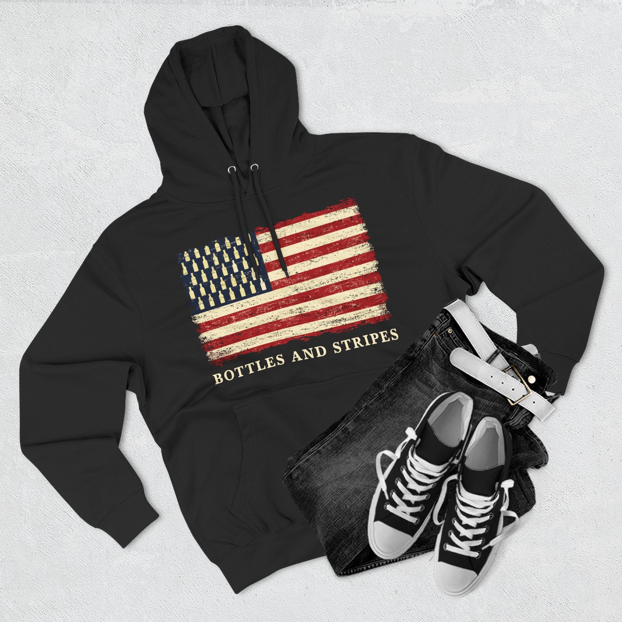 Bottles & Stripes American Flag Premium Hoodie