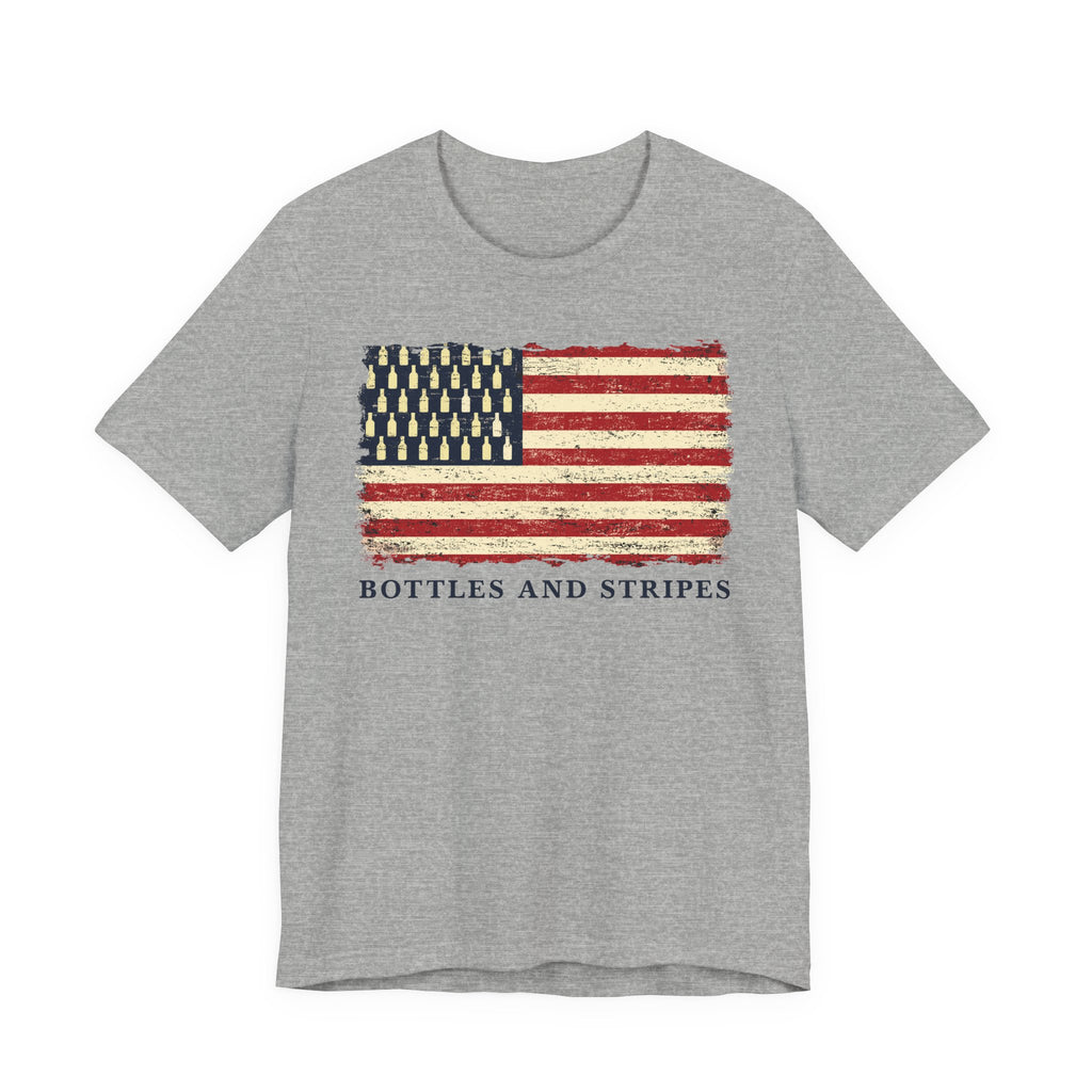 Bottles & Stripes American Flag Premium CrewneckTee