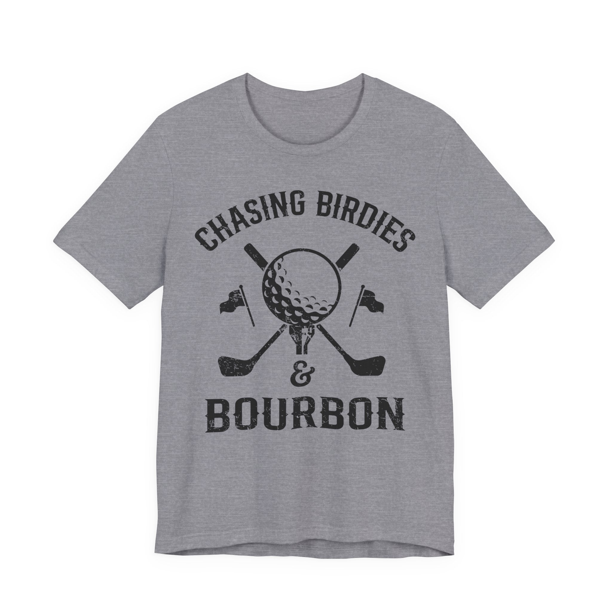 Chasing Birdies & Bourbon Golf Badge Premium Tee