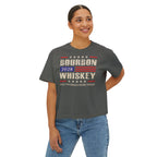 Bourbon Whiskey 2028 Boxy Tee — 'Less Promises More Proof' Women's Shirt
