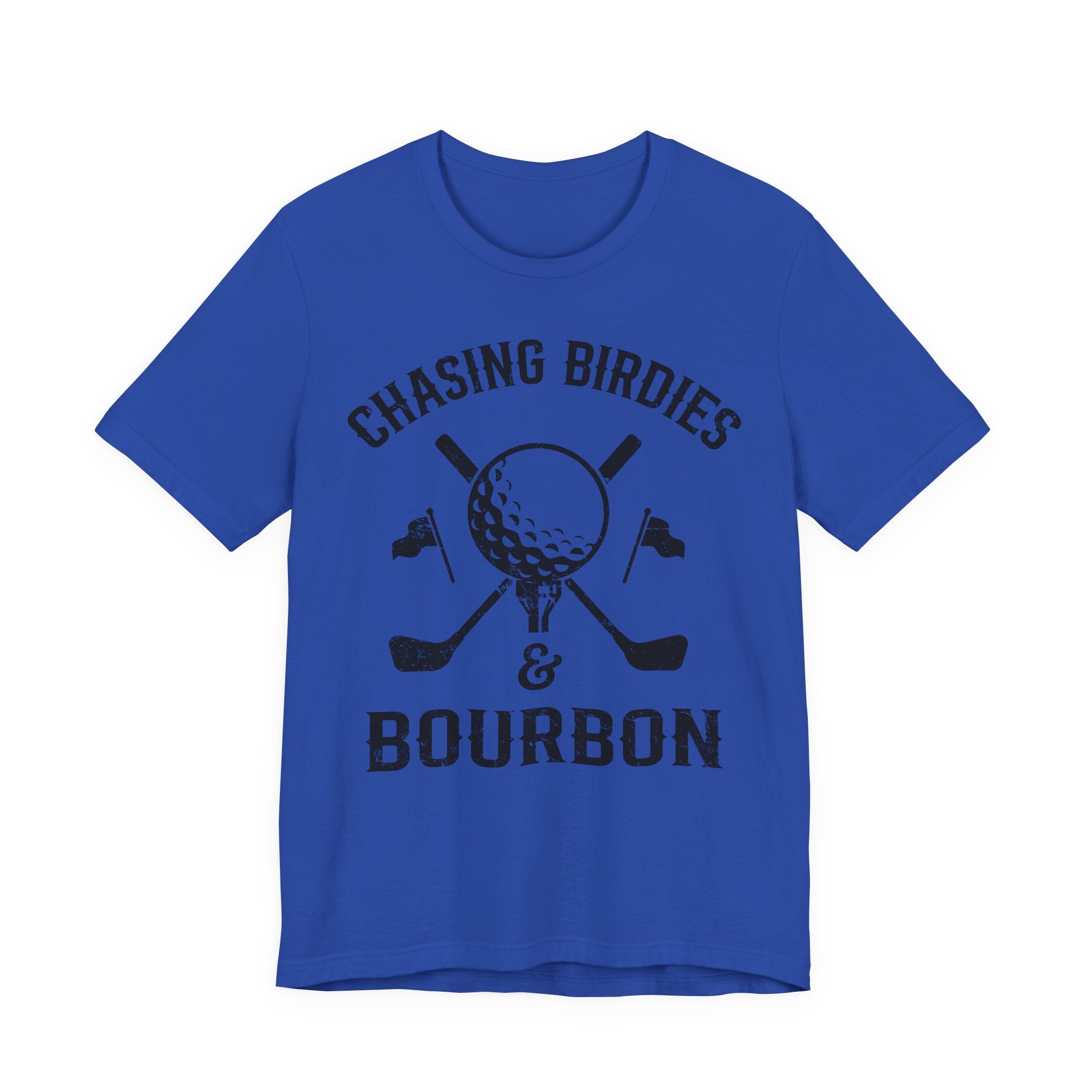 Chasing Birdies & Bourbon Golf Badge Premium Tee
