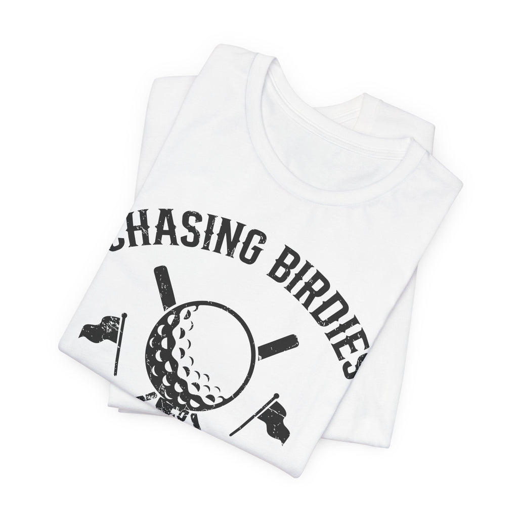 Chasing Birdies & Bourbon Golf Badge Premium Tee