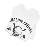 Chasing Birdies & Bourbon Golf Badge Premium Tee