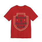 Red t-shirt with black text on a white background