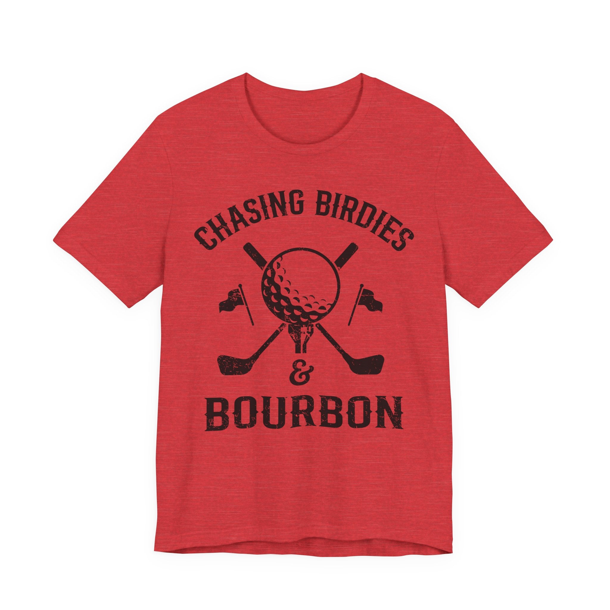 Chasing Birdies & Bourbon Golf Badge Premium Tee