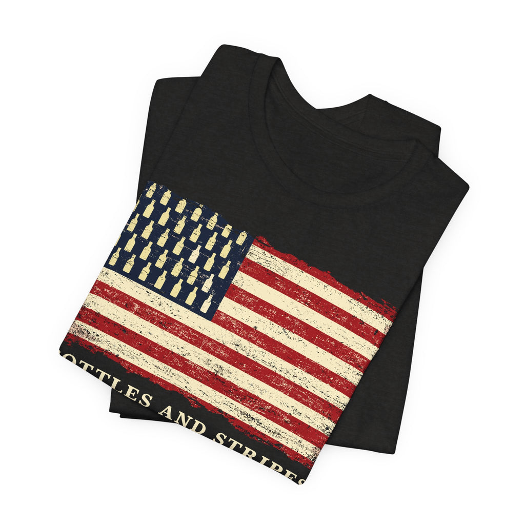 Bottles & Stripes American Flag Premium CrewneckTee