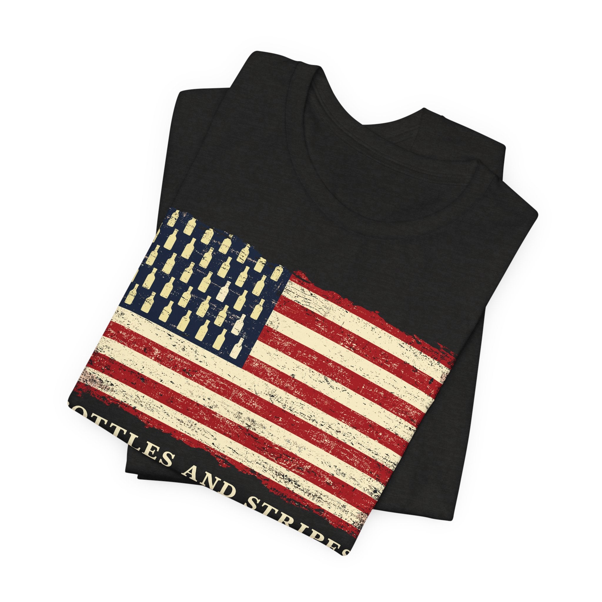 Bottles & Stripes American Flag Premium CrewneckTee