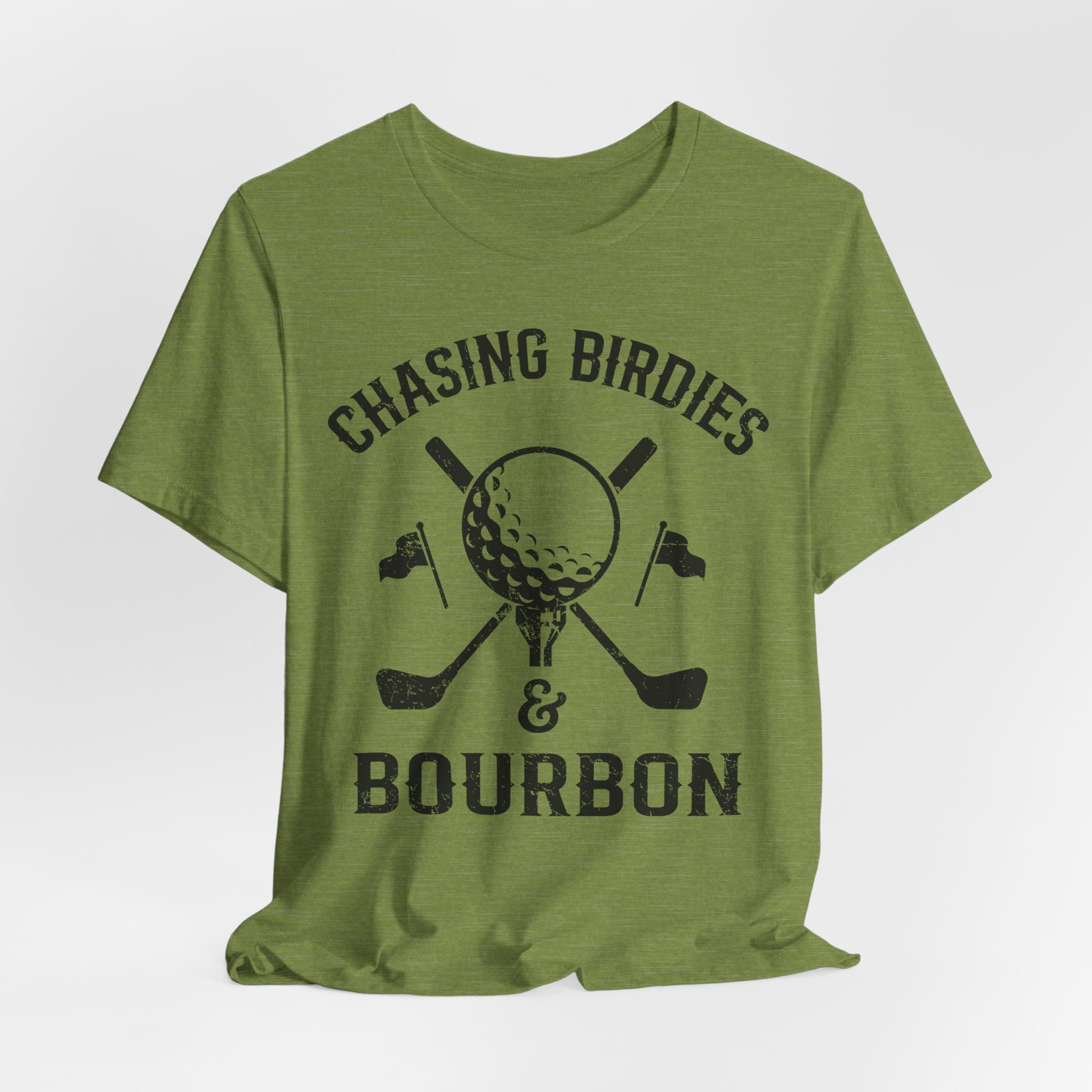 Chasing Birdies & Bourbon Golf Badge Premium Tee