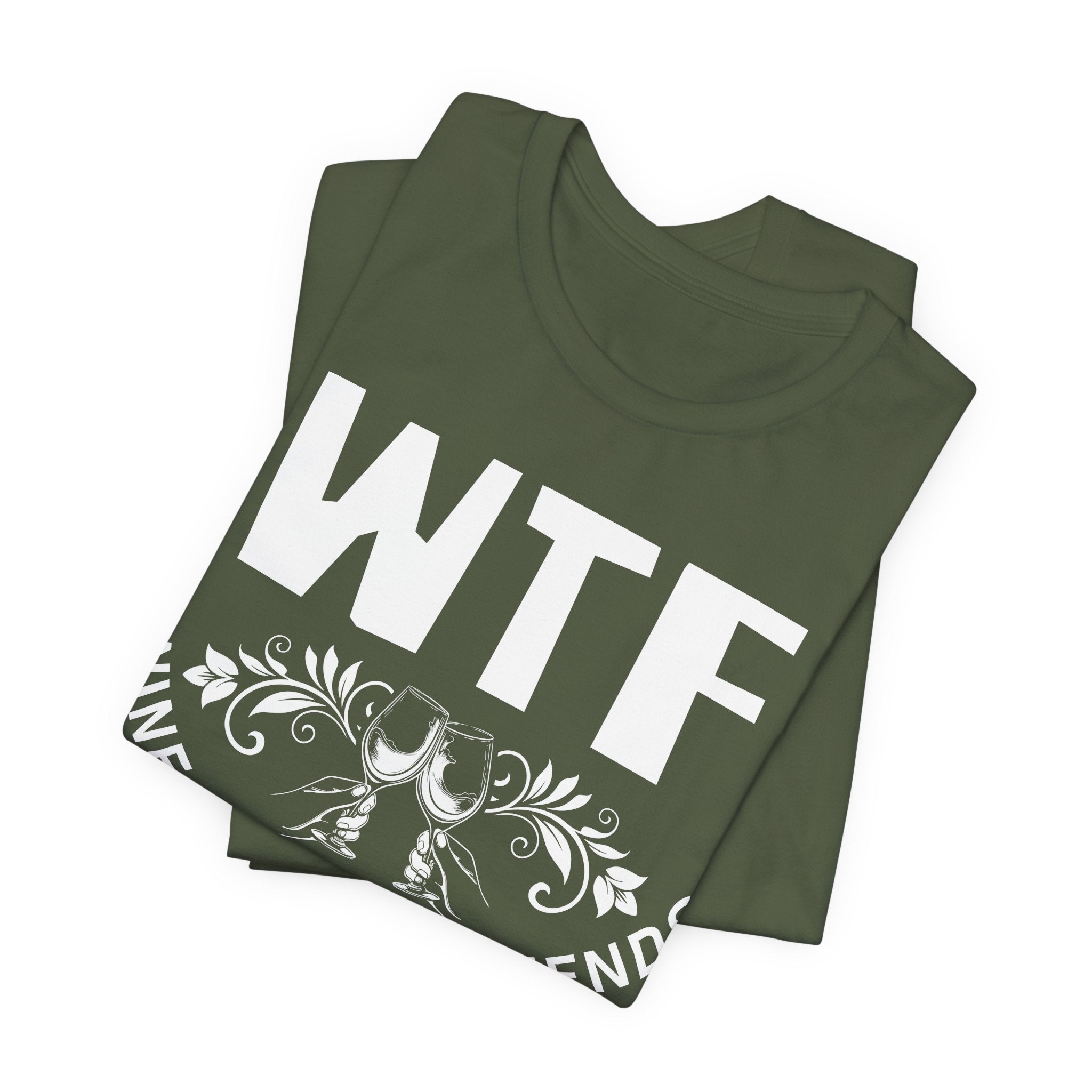 Black t-shirt with military-themed graphic on a white background