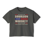 Bourbon Whiskey 2028 Boxy Tee — 'Less Promises More Proof' Women's Shirt