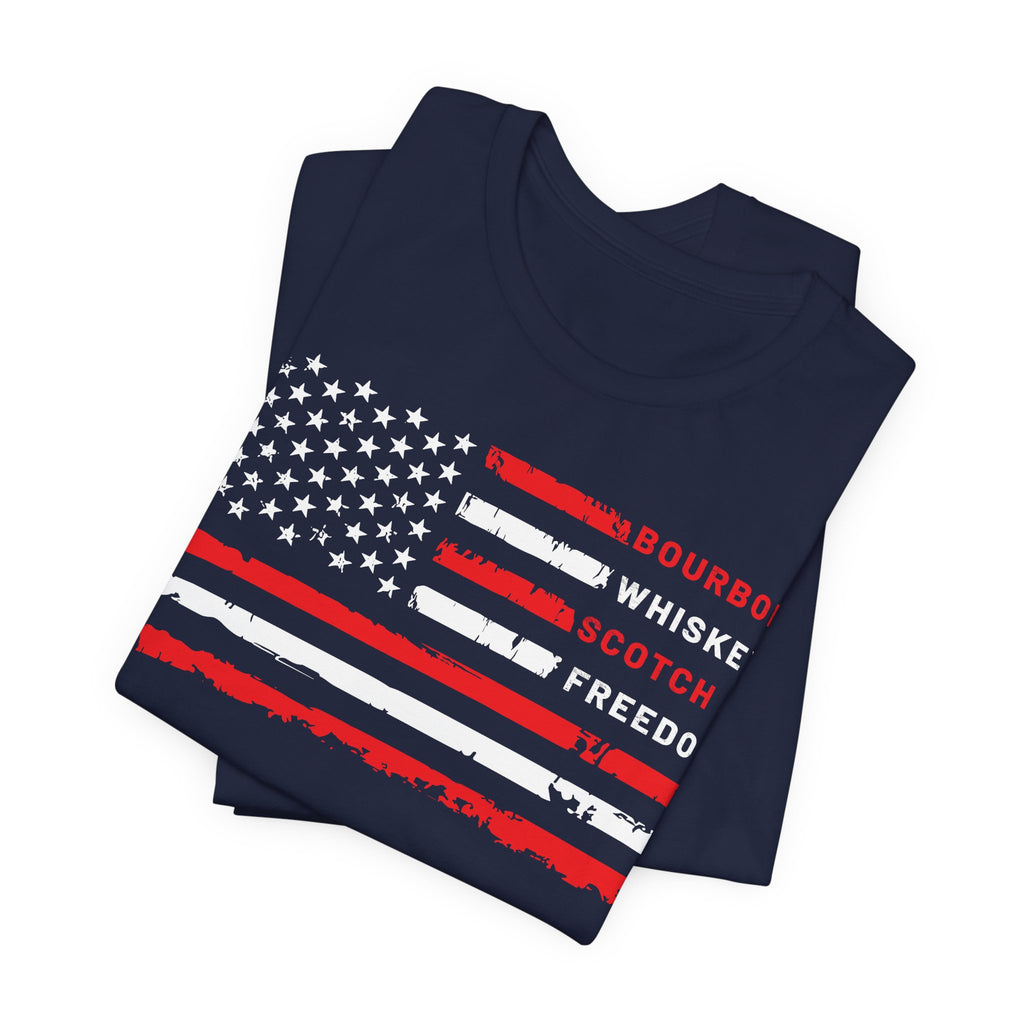 Bourbon, Whiskey, Scotch & Freedom Premium CrewneckTee