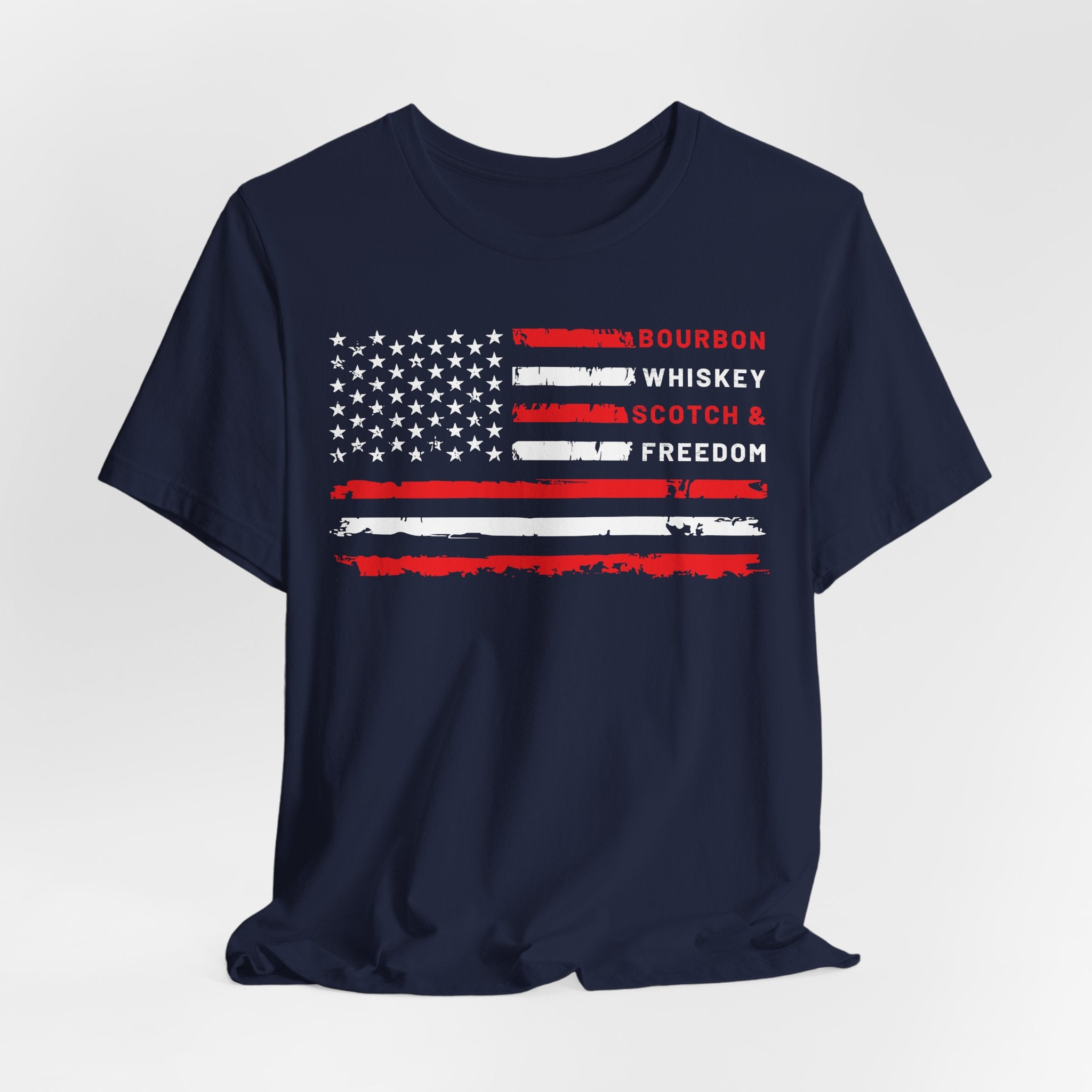 Bourbon, Whiskey, Scotch & Freedom Premium CrewneckTee