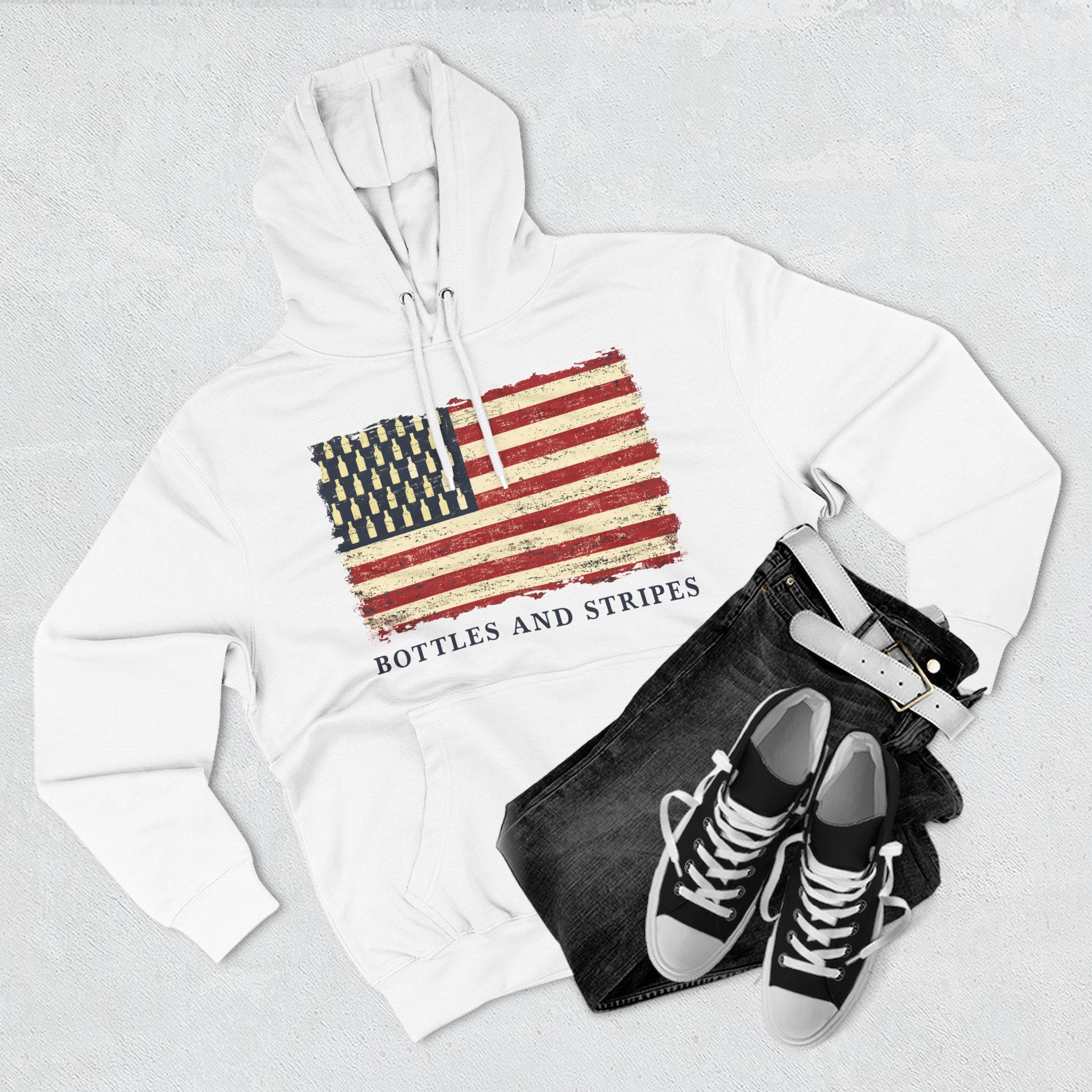 Bottles & Stripes American Flag Premium Hoodie