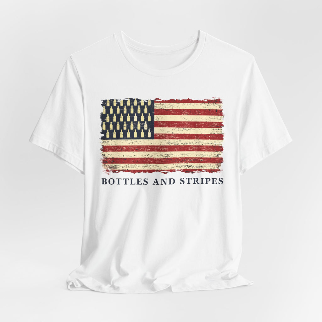 Bottles & Stripes American Flag Premium CrewneckTee