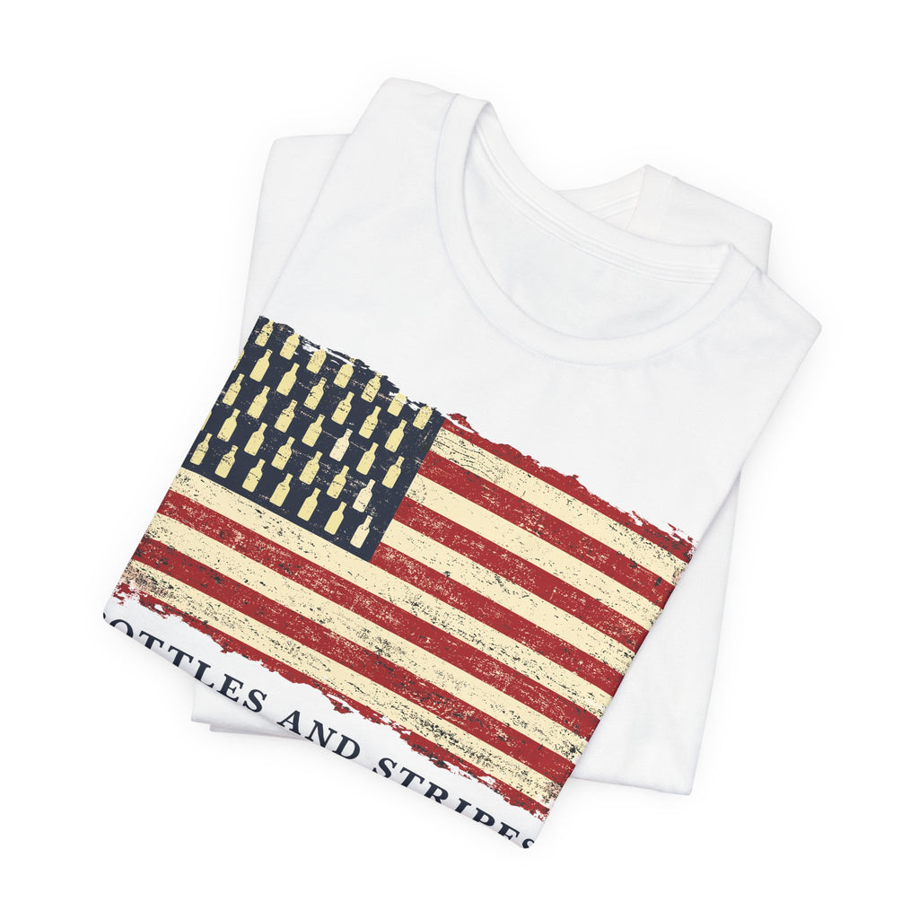 Bottles & Stripes American Flag Premium CrewneckTee