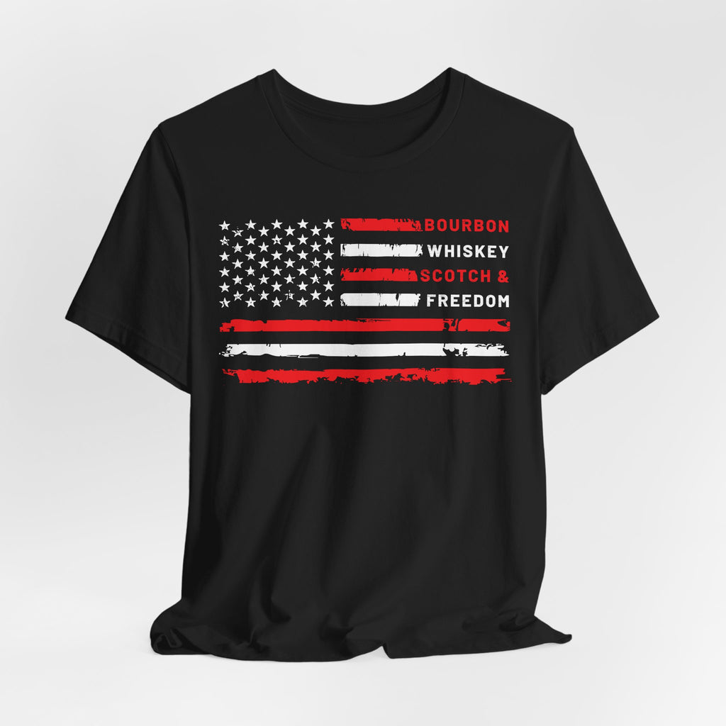 Bourbon, Whiskey, Scotch & Freedom Premium CrewneckTee