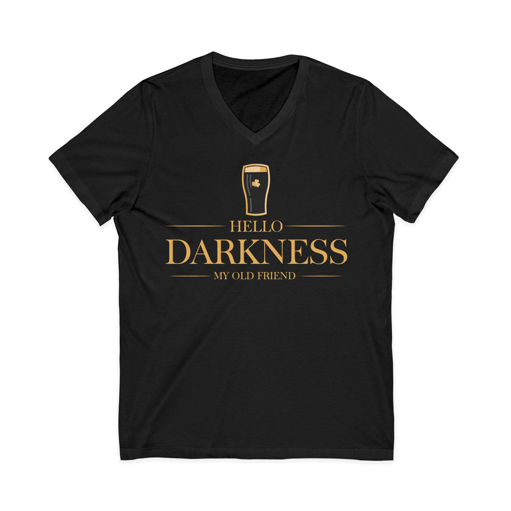 Hello Darkness V-Neck Gold Premium Tee Shirt