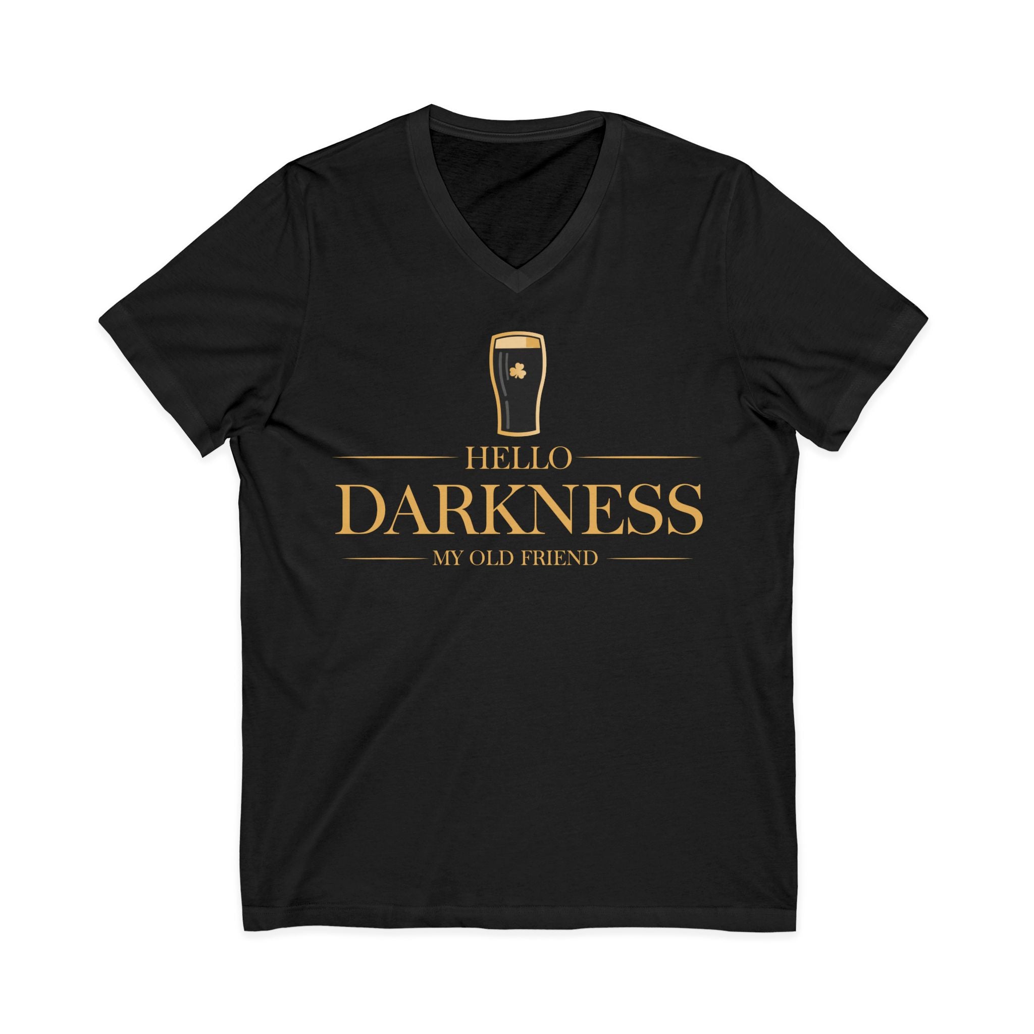Hello Darkness V-Neck Gold Premium Tee Shirt