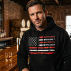 Bourbon, Whiskey, Scotch & Freedom American Flag Premium Hoodie