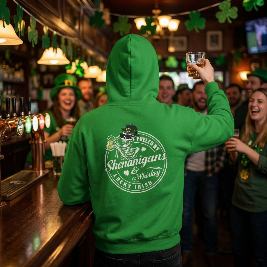 Fueled By Shenanigans & Whiskey Premium Hoodie