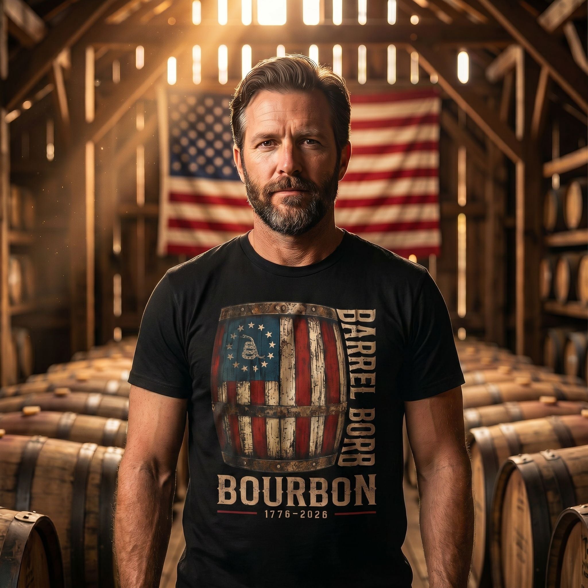 Barrel Aged Bourbon – 1776–2026 Tee