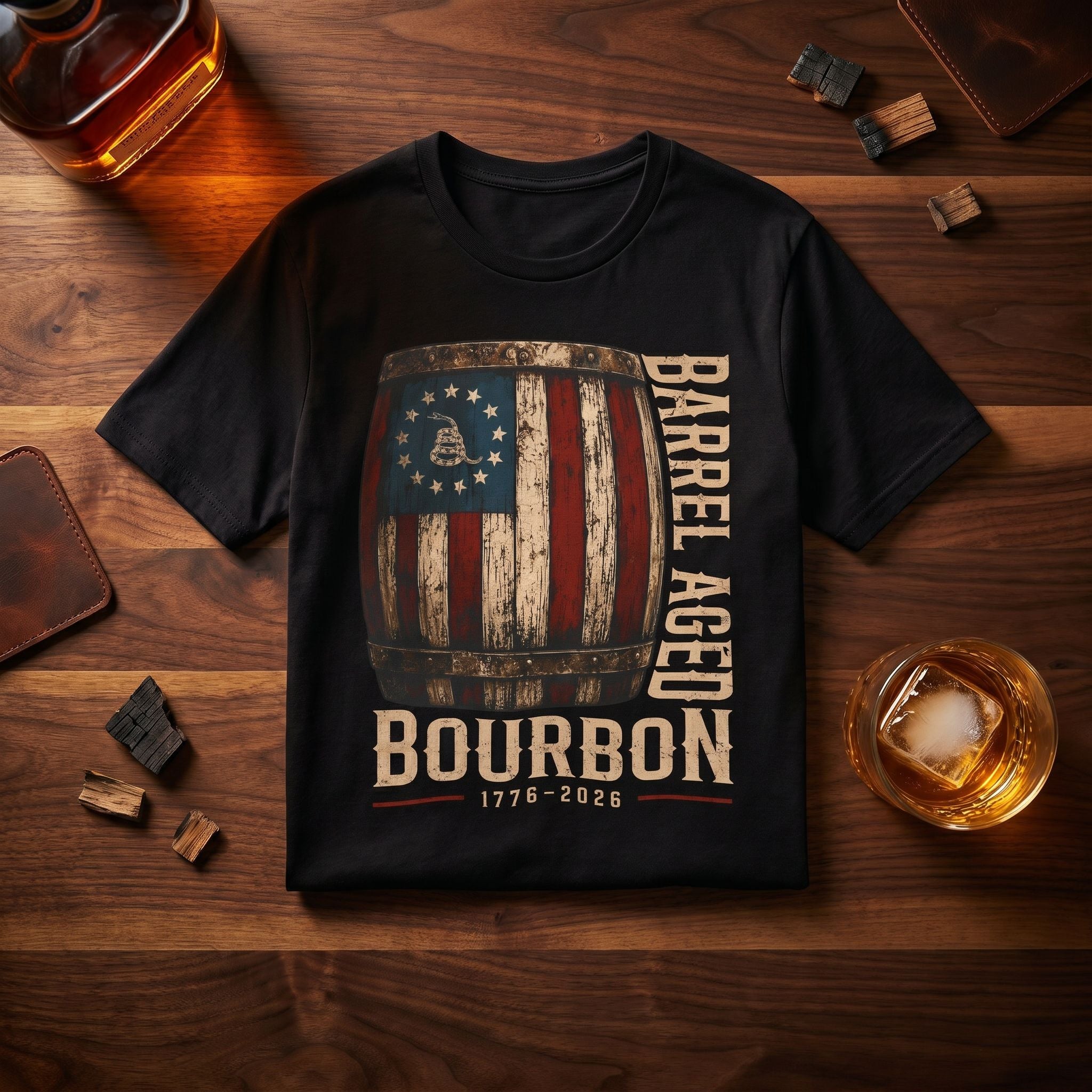 Barrel Aged Bourbon – 1776–2026 Tee