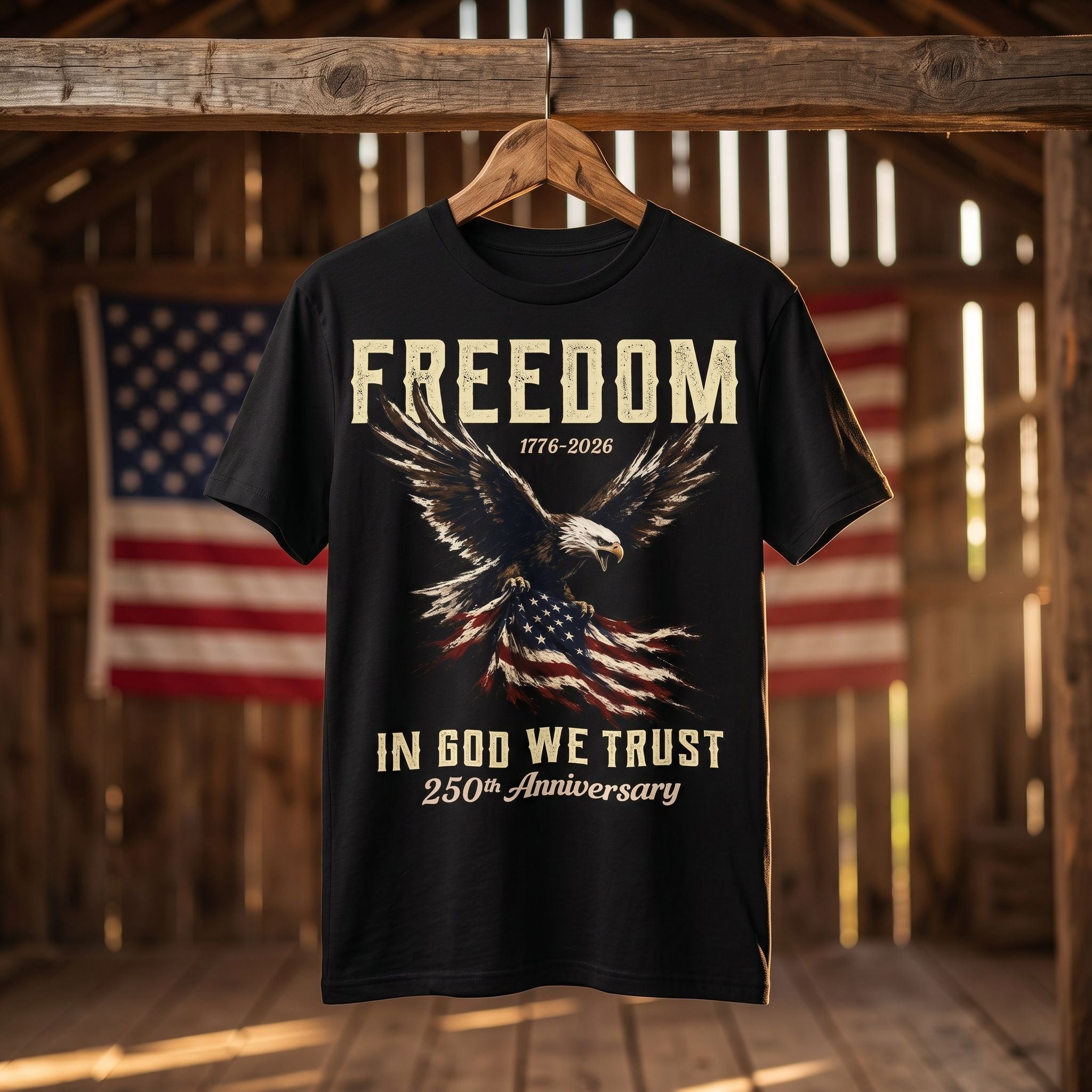 Freedom – In God We Trust – 250th Anniversary Tee