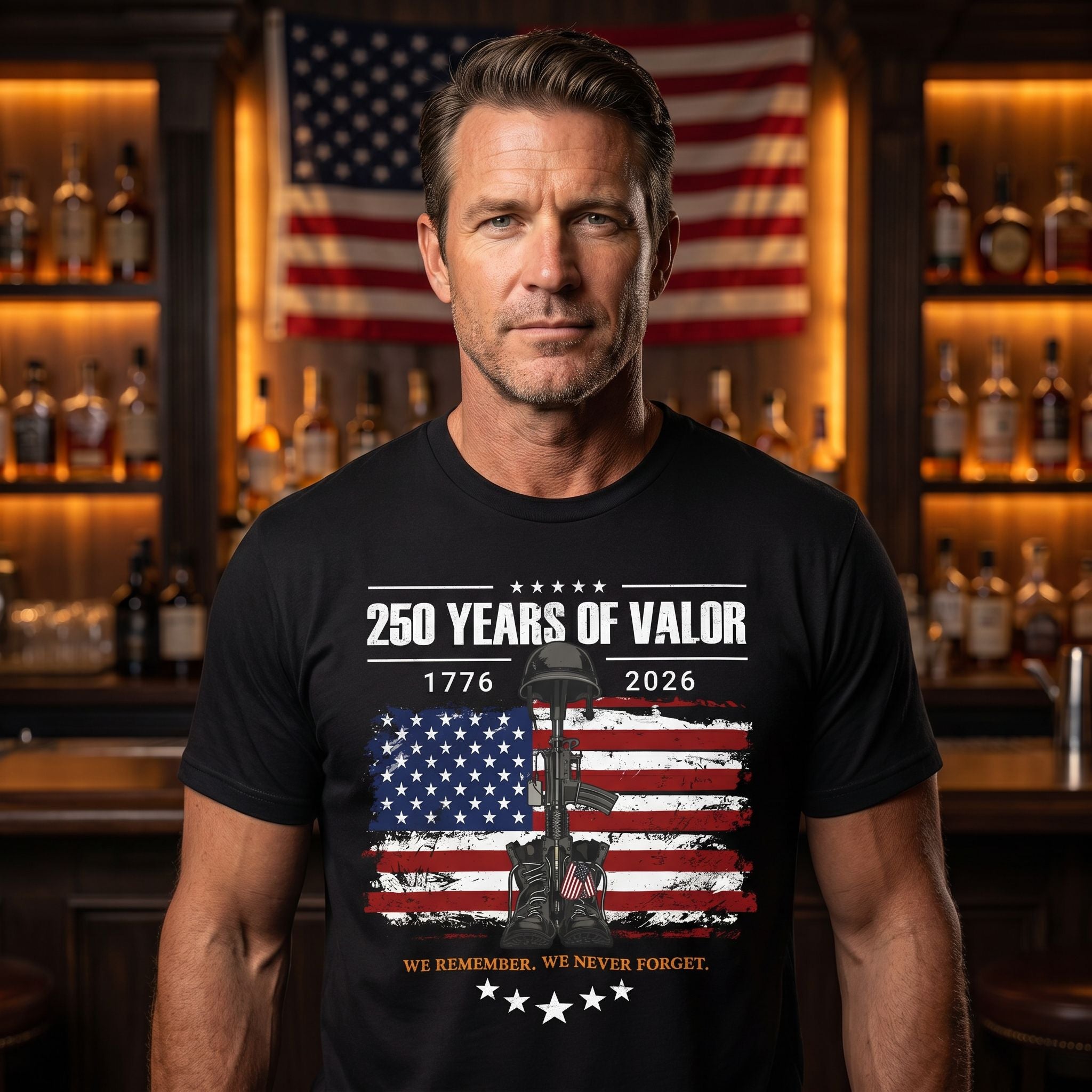 250 Years of Valor – We Remember. We Never Forget. Tee