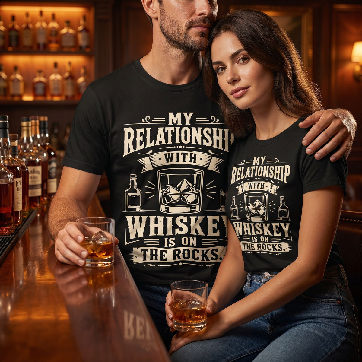 My Relationship With Whiskey Is On The Rocks Tee