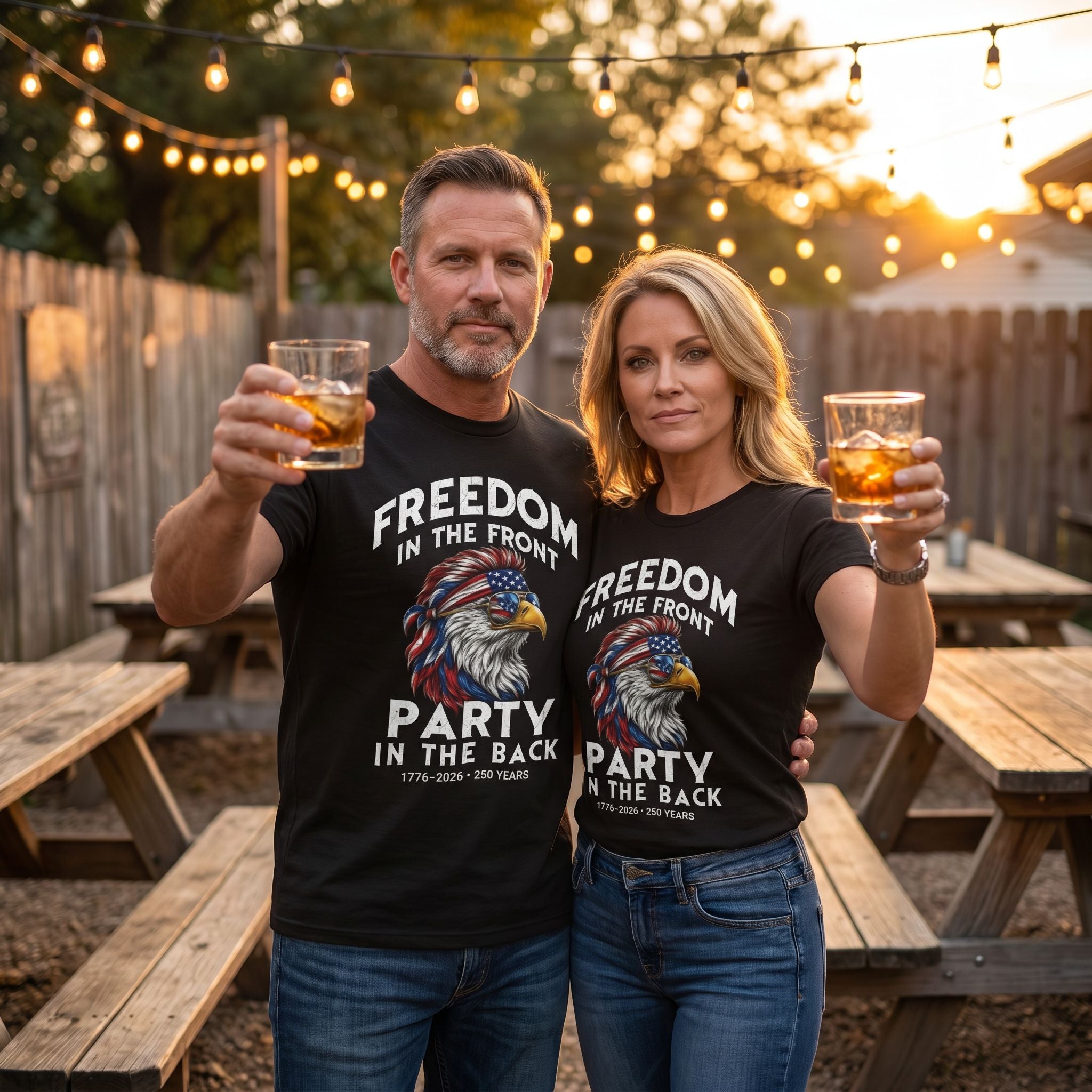 Freedom in The Front Party in the Back Tee