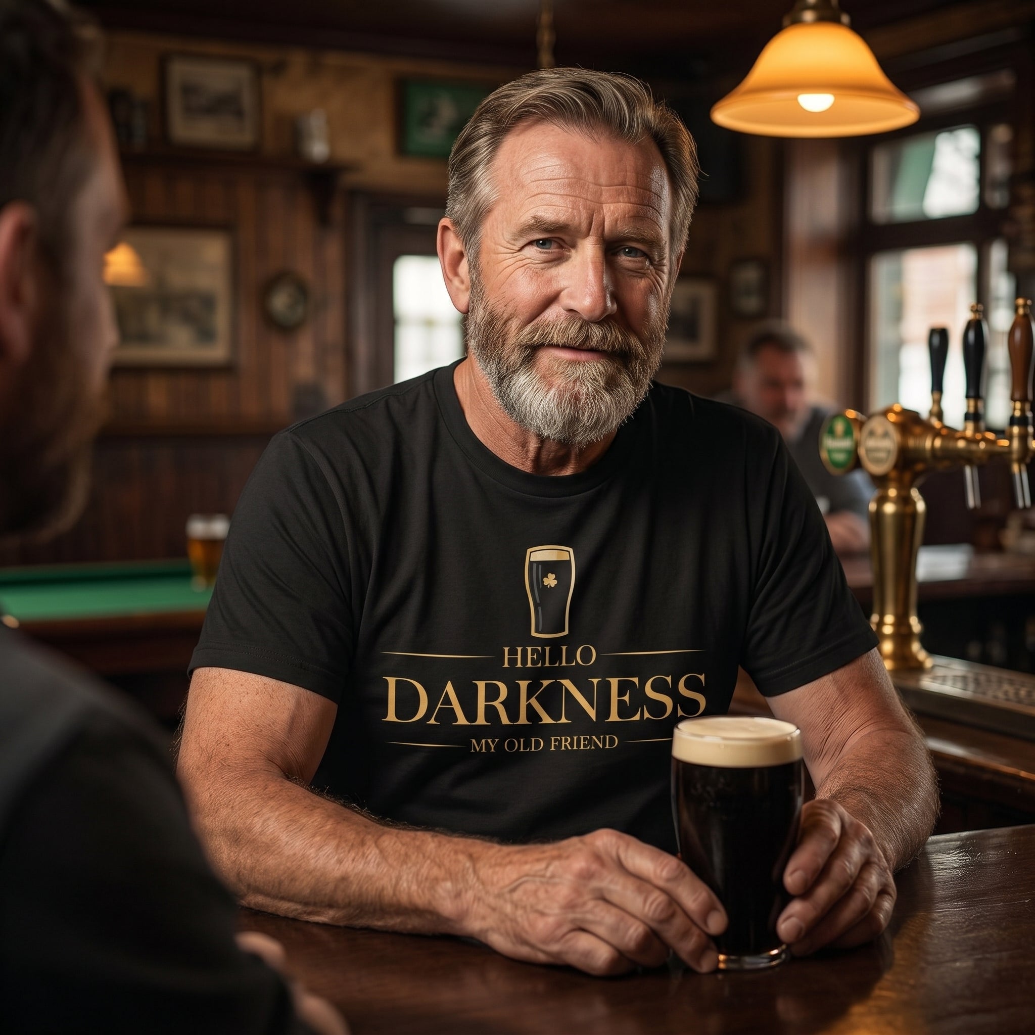 Hello Darkness My old Friend Gold Premium CrewneckTee