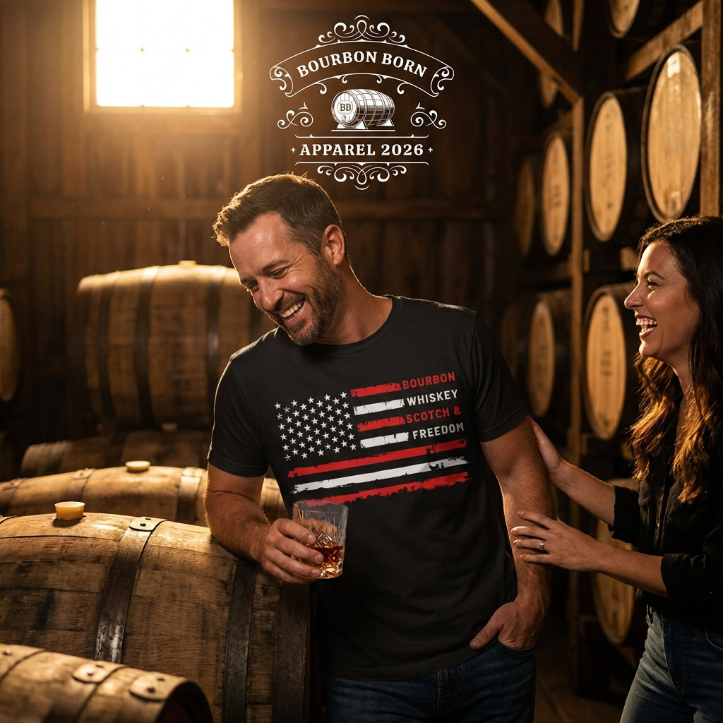 Bourbon, Whiskey, Scotch & Freedom Premium CrewneckTee