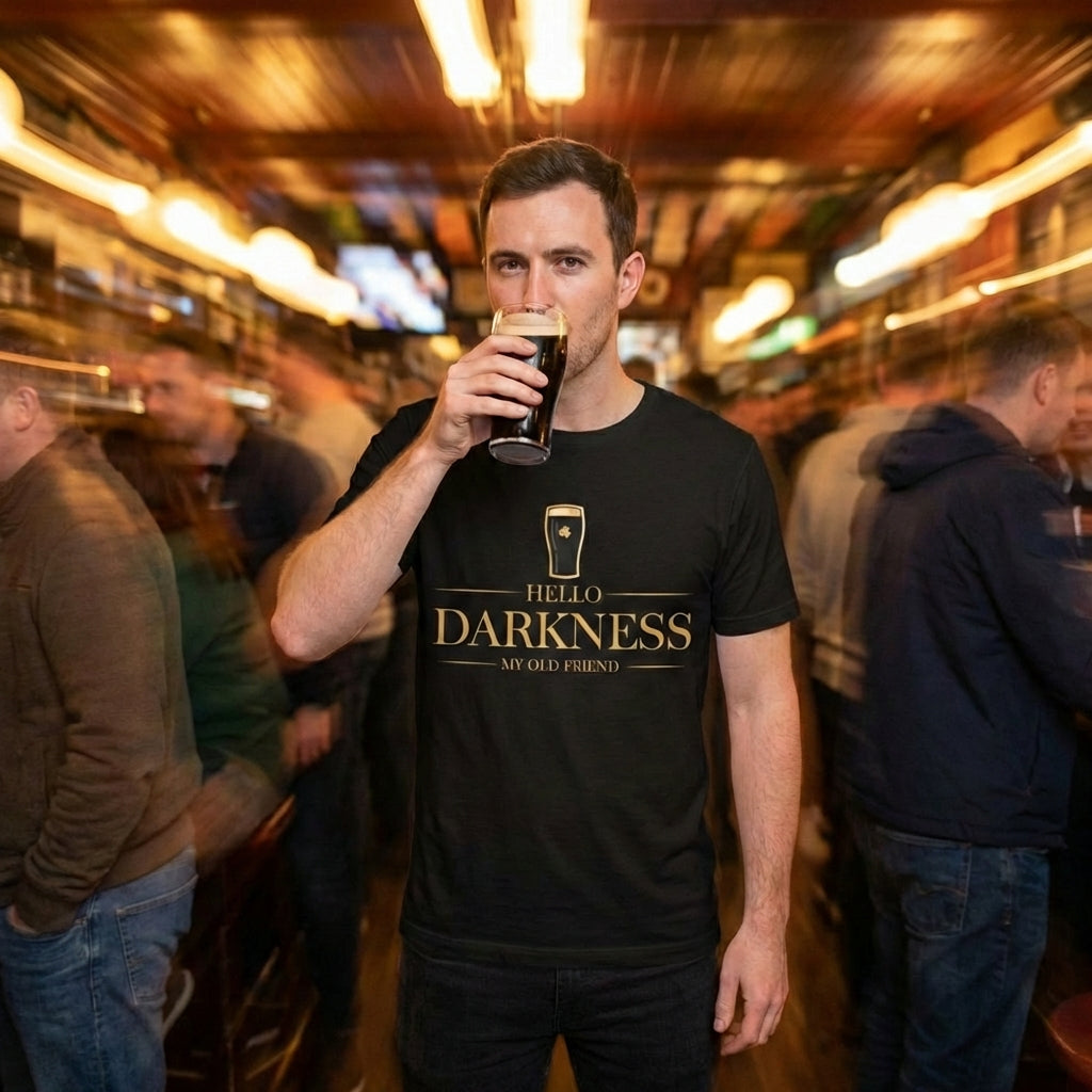 Hello Darkness My old Friend Gold Premium CrewneckTee