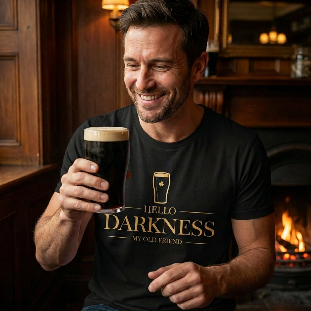Hello Darkness My old Friend Gold Premium CrewneckTee