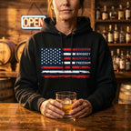 Bourbon, Whiskey, Scotch & Freedom American Flag Premium Hoodie