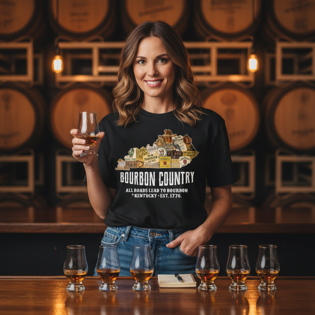 All Roads Lead to Bourbon Premium CrewneckTee